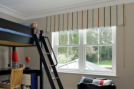 Striped Roman Blinds