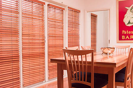 Timber Venetians in dining room